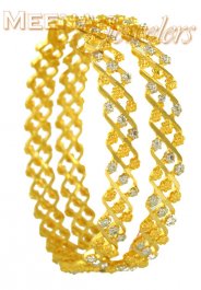 22Kt Gold Rhodium Finishing Bangles