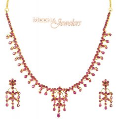 Ruby Necklace and Earrings Set ( Ruby Necklace Sets )