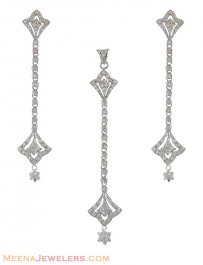 White Gold Designer Pendant Set