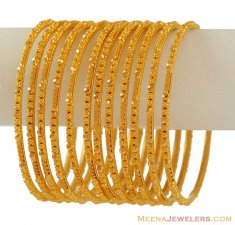 Gold Bangles set (12 pcs) ( Set of Bangles )