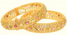 22Karat Gold Polki Diamond Bangles