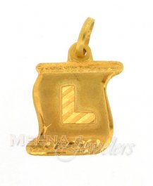 22Kt Initial Pendant (L) ( Initial Pendants )