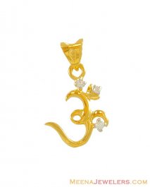22k Gold Ohm Pendant ( Om Pendants )