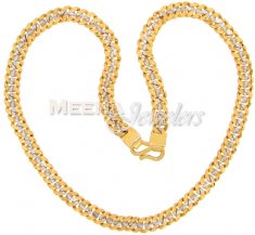 22 Kt Gold Mens Two Tone Chain