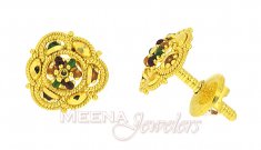 22Kt Gold Earrings with Meenakari