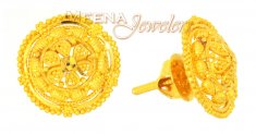 22Karat Gold Earrings with Filigree  ( 22 Kt Gold Tops )