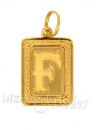 22Kt  Initial ( F) Pendant ( Initial Pendants )