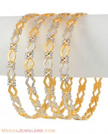 22Kt Gold 2tone Bangles ( Two Tone Bangles )