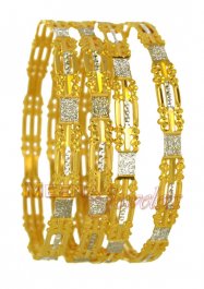 22Kt Gold Rhodium Finishing Bangles ( Two Tone Bangles )