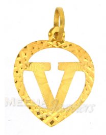 22Kt Gold Initial Pendant ( Initial Pendants )