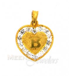 22Kt  Gold Pendant with Initial(B)