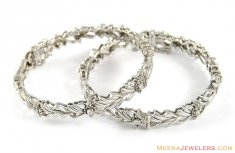 White Gold Diamond Bangles with 18k