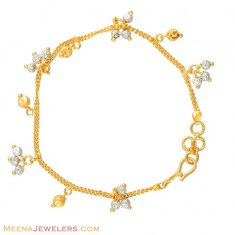 Two tone dangling bracelet