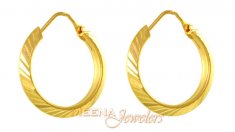 Gold Hoops (22 Karat) ( Hoop Earrings )