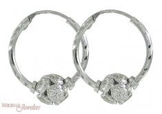 18Kt Gold Hoop ( White Gold Earring )