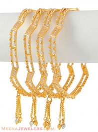 Gold Wavy Bangles with Two tone ( Two Tone Bangles )