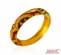22 Karat Gold Meenakari Ring  ( Ladies Gold Ring )