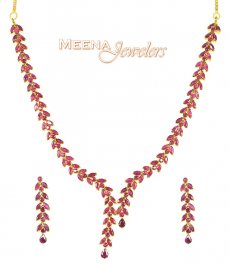 Ruby Designer Necklace Set ( Ruby Necklace Sets )