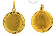 22 Kt Gold Om Pendant