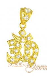 Gold Fancy Om Pendant