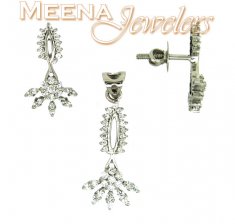 18Kt Designer White Gold Pendant Set ( White Gold Pendant Sets )