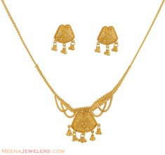 22k Gold Filigree Necklace Set ( Light Sets )