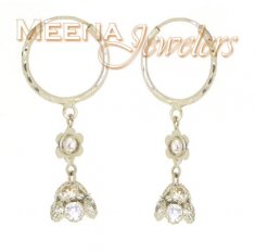 22Kt White Gold Hoop Earrings ( Hoop Earrings )
