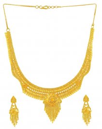 Gold Necklace and Earrings Set