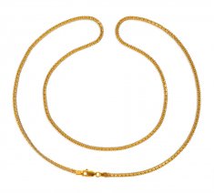 22Kt Gold Box Chain (24 In) ( Plain Gold Chains )