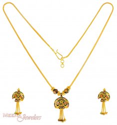 22K Gold Necklace Set ( Gold Designer Sets )