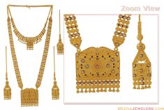 Gold antique bridal set ( Bridal Necklace Sets )