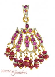 Allah  Gold  Pendant with Ruby
