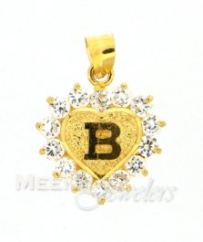 22Kt  Gold Pendant with Initial(B)
