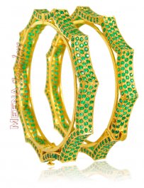 22kt Gold Emerald Bangles