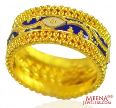 22K Gold Meenakari Band for Ladies ( Ladies Gold Ring )