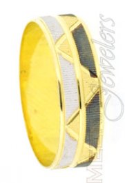 18Kt Gold Wedding band 2 Tone with White and black rhodium ( Wedding Bands )