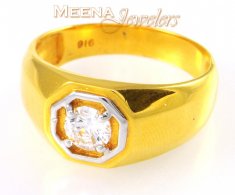22Kt Gold Mens Signity Ring ( Mens Signity Rings )