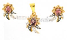 22Kt Gold Fancy Pendant Set ( Fancy Pendant Set )