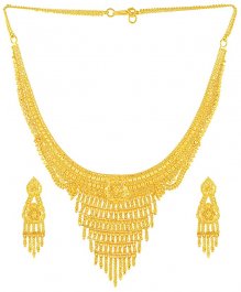 Gold Necklace and Earrings Set