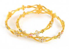 22KT Gold Signity Bangles ( Stone Bangles )