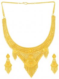 Gold Necklace and Earrings Set