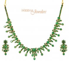Gold Emerald Necklace Set ( Emerald Necklace Sets )