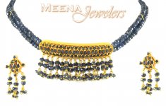 22Kt Gold Choker Necklace (Sapphire Set) ( Sapphire Necklace Sets )