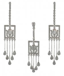 White Gold Designer Pendant Set