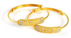 22k Two Tone Baby Bangles(set of 2) ( Baby Bangles )