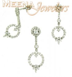 18Karat White Gold Fancy Pendant Set ( White Gold Pendant Sets )