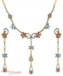 Gold Designer Necklace Set ( Gold Designer Sets )