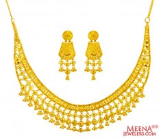 22karat Gold Necklace Earring Set ( 22 Kt Gold Sets )