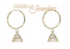 22Kt White Gold Hoop Earrings ( Hoop Earrings )