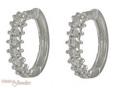 White Gold Clip on Earrings ( White Gold Earring )